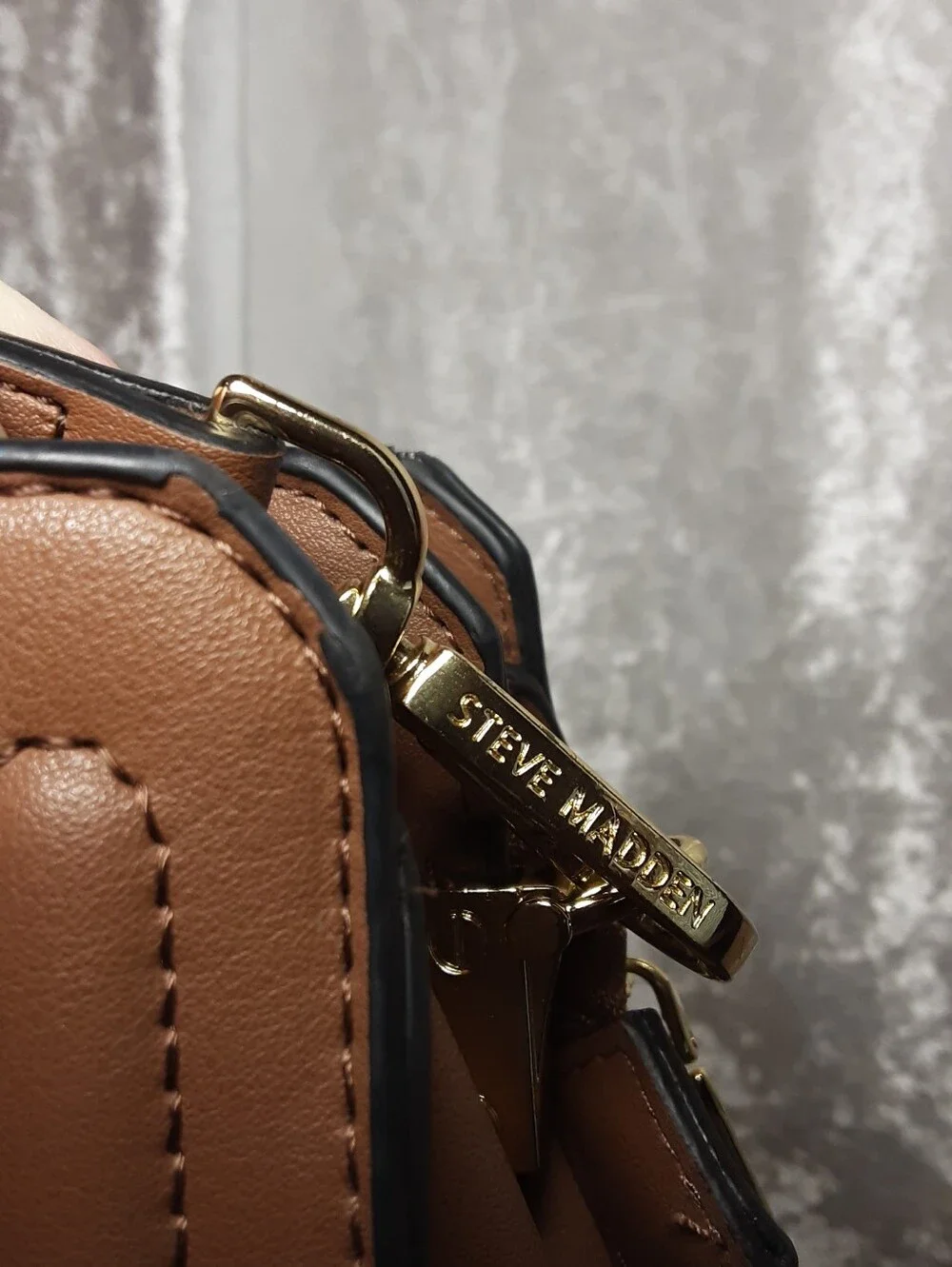 Steve Madden Brown Structured Bevelyn Bag